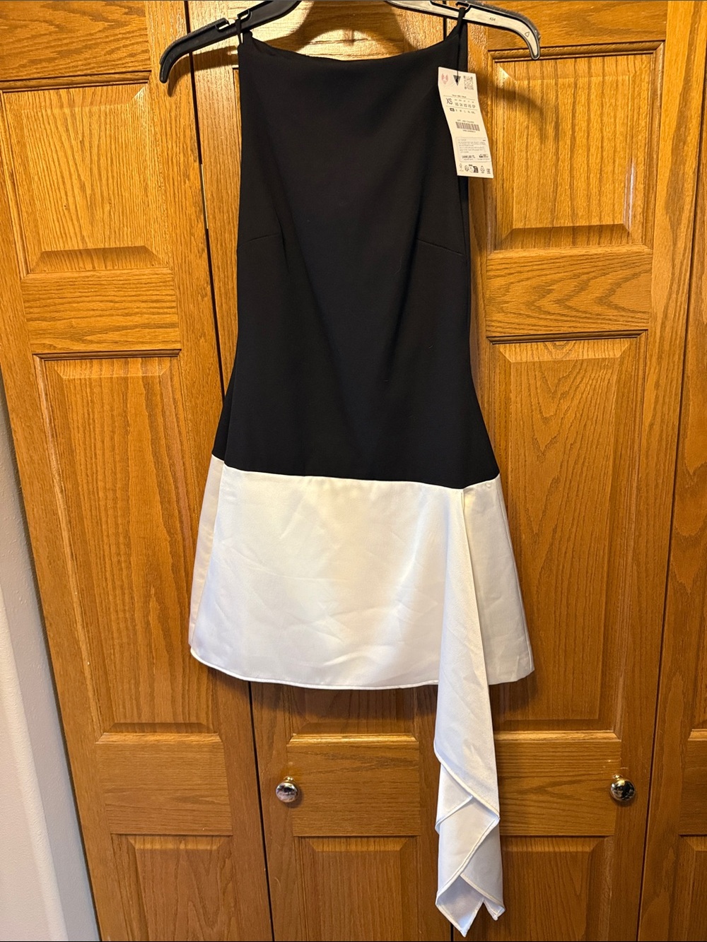 Zara Black and White Asymmetric Hem Dress- XS/NWT